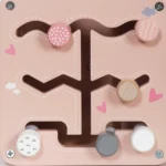 קוביית פעילות ורודה מעץ – תמונה 5