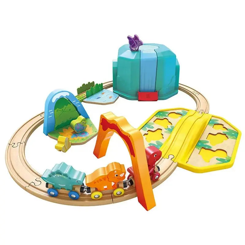 Hape-Dinosaur-Train-Bucket-Set-Hape-Toy-Market-44322128.jpg סט רכבת דינוזאורים (כולל סוללה) HAPE – תמונה 1