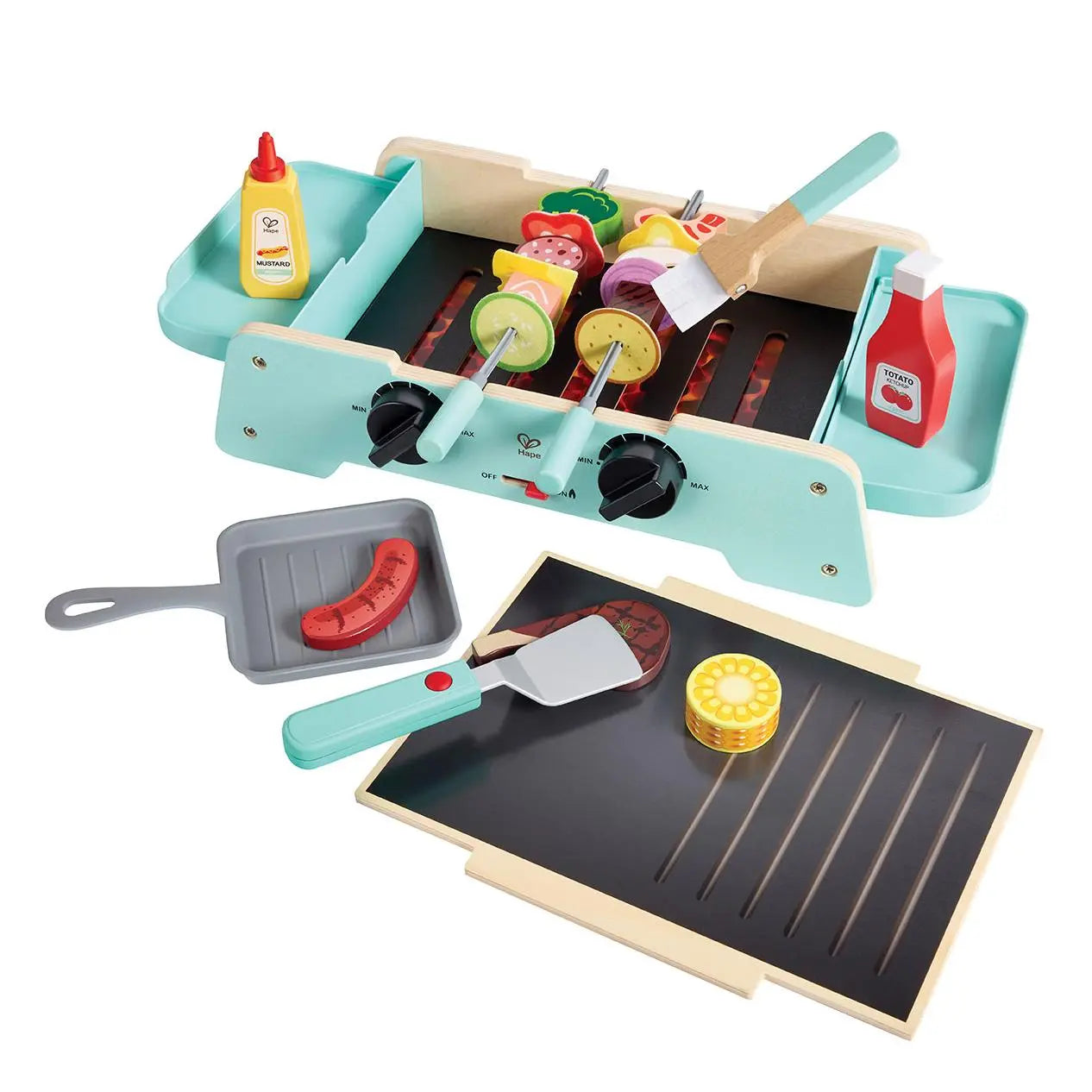 Hape-Sizzling-BBQ-set-Hape-Toy-Market-47332531.jpg גריל ברביקיו נייד HAPE – תמונה 1
